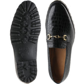 Herring Hallstatt mens rubber-soled loafers in black croc