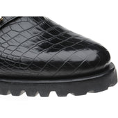 Herring Hallstatt mens rubber-soled loafers in black croc