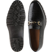 Herring Hallstatt mens rubber-soled loafers in dark brown croc