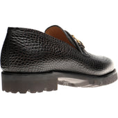 Herring Hallstatt mens rubber-soled loafers in dark brown croc