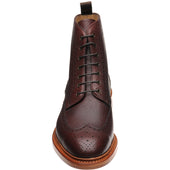 Herring Hanbury mens brogue boots in burgundy grain