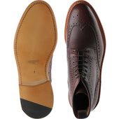Herring Hanbury mens brogue boots in burgundy grain