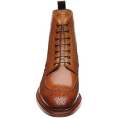 Herring Hanbury mens brogue boots in tan calf