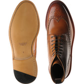 Herring Hanbury mens brogue boots in tan calf