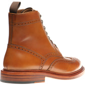 Herring Hanbury mens brogue boots in tan calf