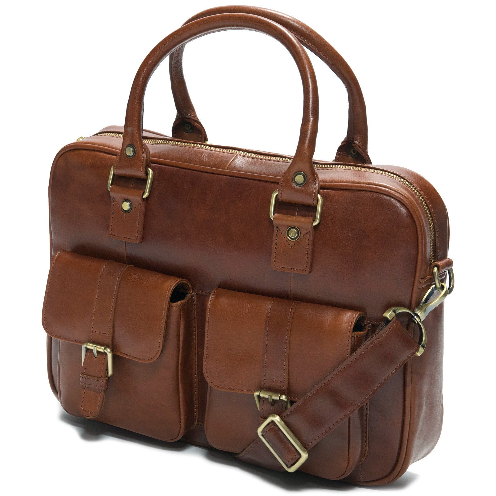 Herring Harlesden Briefcase in dark chestnut
