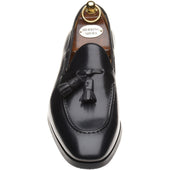Herring Harry mens rubber-soled tasselled loafers in black calf
