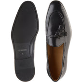 Herring Harry mens rubber-soled tasselled loafers in black calf