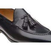 Herring Harry mens rubber-soled tasselled loafers in black calf