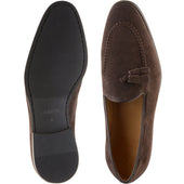 Herring Harry mens rubber-soled tasselled loafers in brown suede
