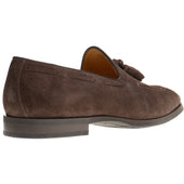 Herring Harry mens rubber-soled tasselled loafers in brown suede