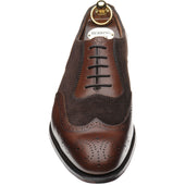 Herring Henry II mens brogues in espresso calf and brown suede