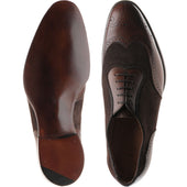 Herring Henry II mens brogues in espresso calf and brown suede