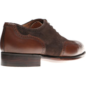 Herring Henry II mens brogues in espresso calf and brown suede