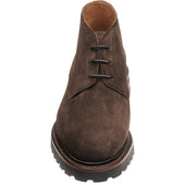 Herring Hook mens rubber-soled Chukka boots in dark brown suede