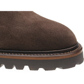 Herring Hook mens rubber-soled Chukka boots in dark brown suede
