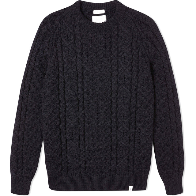 Herring Hudson Aran Jumper by Peregrine in navy