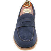 Herring Ives mens rubber-soled loafers in navy suede
