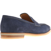 Herring Ives mens rubber-soled loafers in navy suede