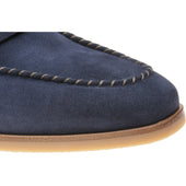 Herring Ives mens rubber-soled loafers in navy suede