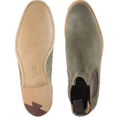 Herring Kirkby mens Chelsea boots in green suede