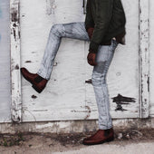Herring Kirkdale (Rubber) mens rubber-soled Chelsea boots in mahogany grain