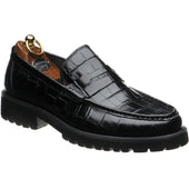 Herring Kramer Mod mens rubber-soled loafers in black croc