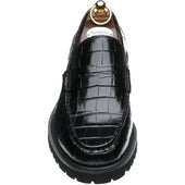 Herring Kramer Mod mens rubber-soled loafers in black croc