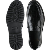 Herring Kramer Mod mens rubber-soled loafers in black croc