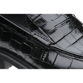 Herring Kramer Mod mens rubber-soled loafers in black croc