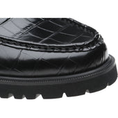 Herring Kramer Mod mens rubber-soled loafers in black croc