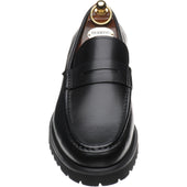 Herring Kramer Mod mens rubber-soled loafers in black waxy