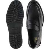 Herring Kramer Mod mens rubber-soled loafers in black waxy