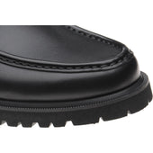 Herring Kramer Mod mens rubber-soled loafers in black waxy