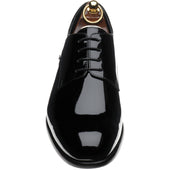 Herring Lagonda mens hybrid-soled Derby shoes in black patent