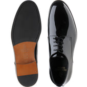 Herring Lagonda mens hybrid-soled Derby shoes in black patent