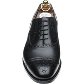 Herring Lambeth mens semi-brogues in black calf