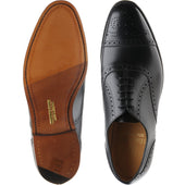 Herring Lambeth mens semi-brogues in black calf