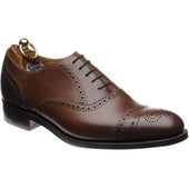 Herring Lambeth mens semi-brogues in mahogany calf