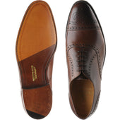 Herring Lambeth mens semi-brogues in mahogany calf