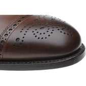 Herring Lambeth mens semi-brogues in mahogany calf