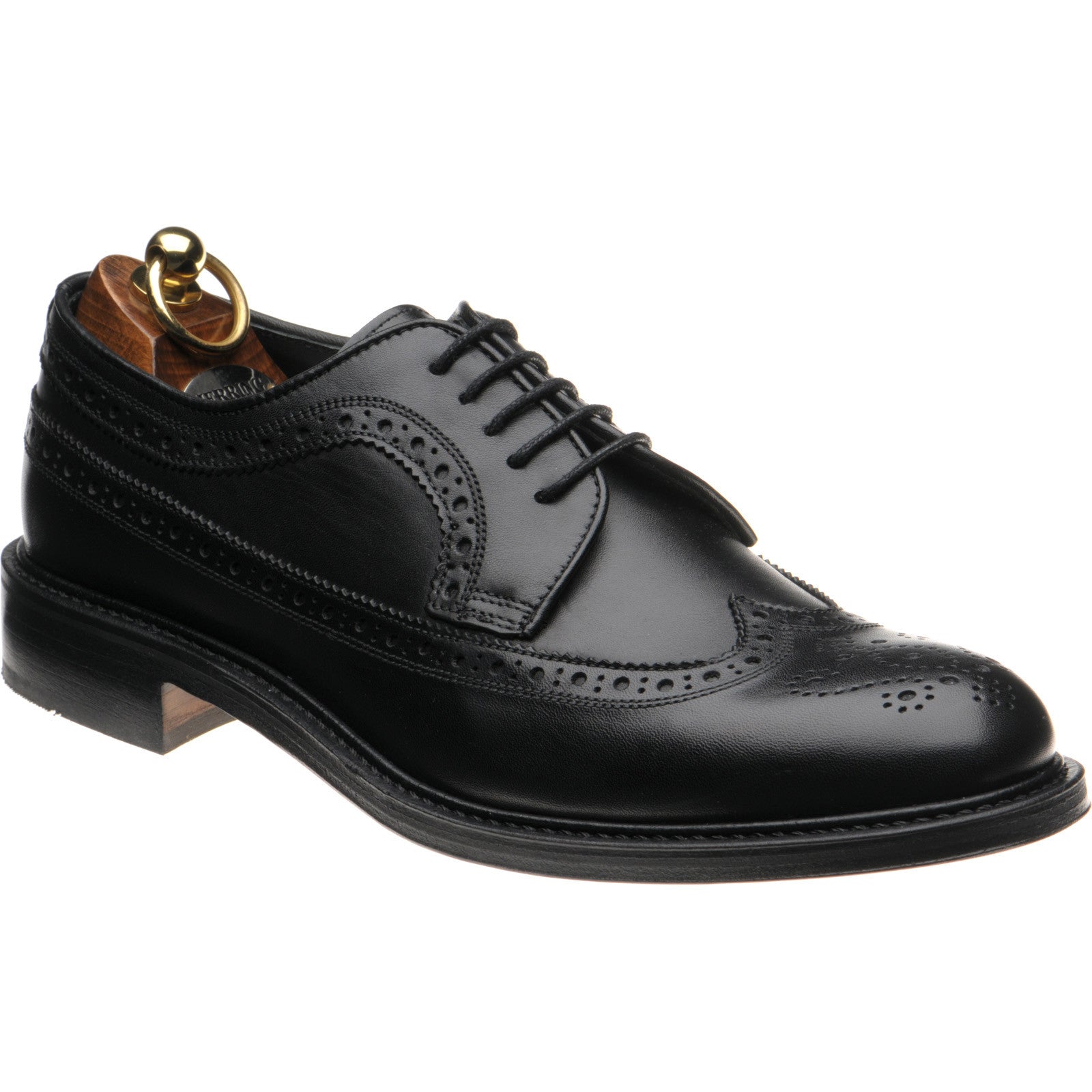 Herring Lancaster mens brogues in black calf