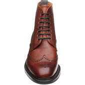 Herring Langdale II mens rubber-soled brogue boots in mahogany grain