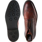 Herring Langdale II mens rubber-soled brogue boots in mahogany grain