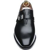 Herring Lawrence mens monk shoes in black calf