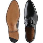 Herring Lawrence mens monk shoes in black calf