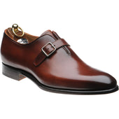 Herring Lawrence mens monk shoes in rosewood calf