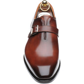 Herring Lawrence mens monk shoes in rosewood calf