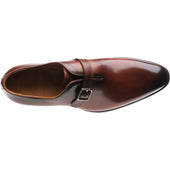 Herring Lawrence mens monk shoes in rosewood calf