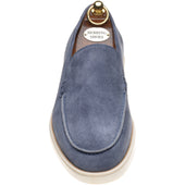 Herring Lido mens rubber-soled loafers in blue suede